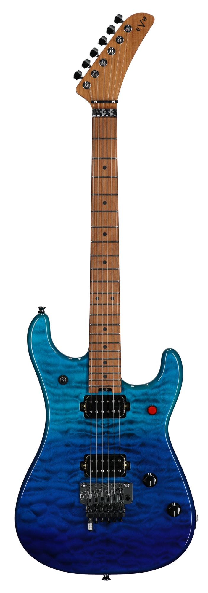 EVH 5150 Deluxe QM Quilt Maple Baked Maple Floyd Rose Guitar with Bag Pacific Drift