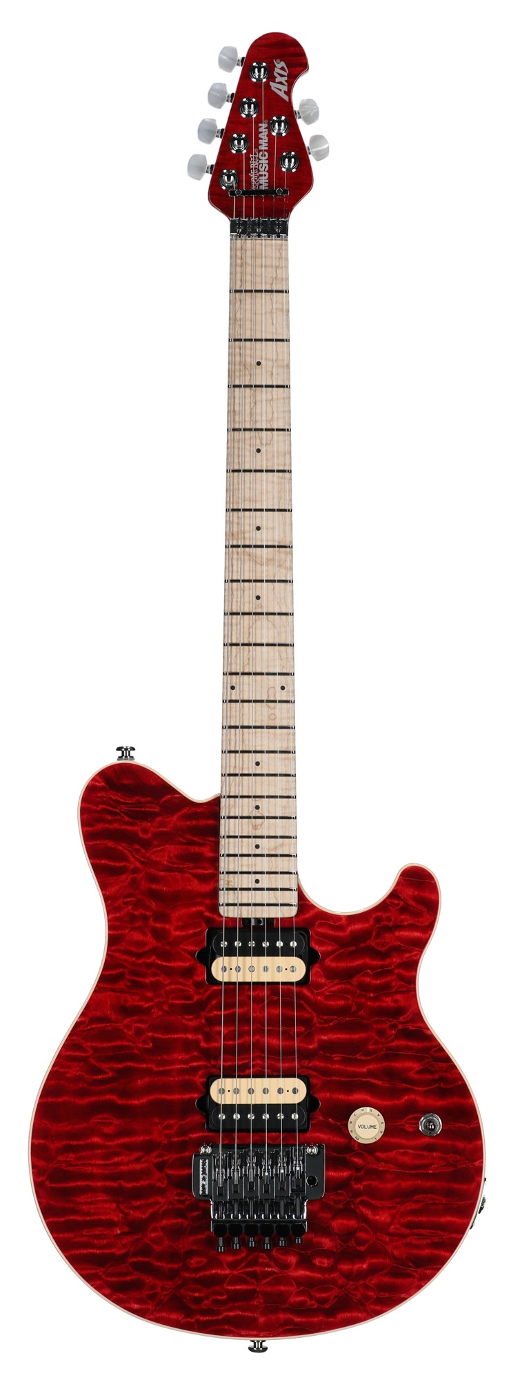 Ernie Ball Music Man 30th Anniversary Axis Guitar with Case Trans Red Quilt