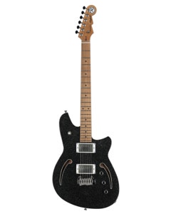 Reverend Kingbolt Air HH Semi-Hollow Body Guitar Black Sparkle