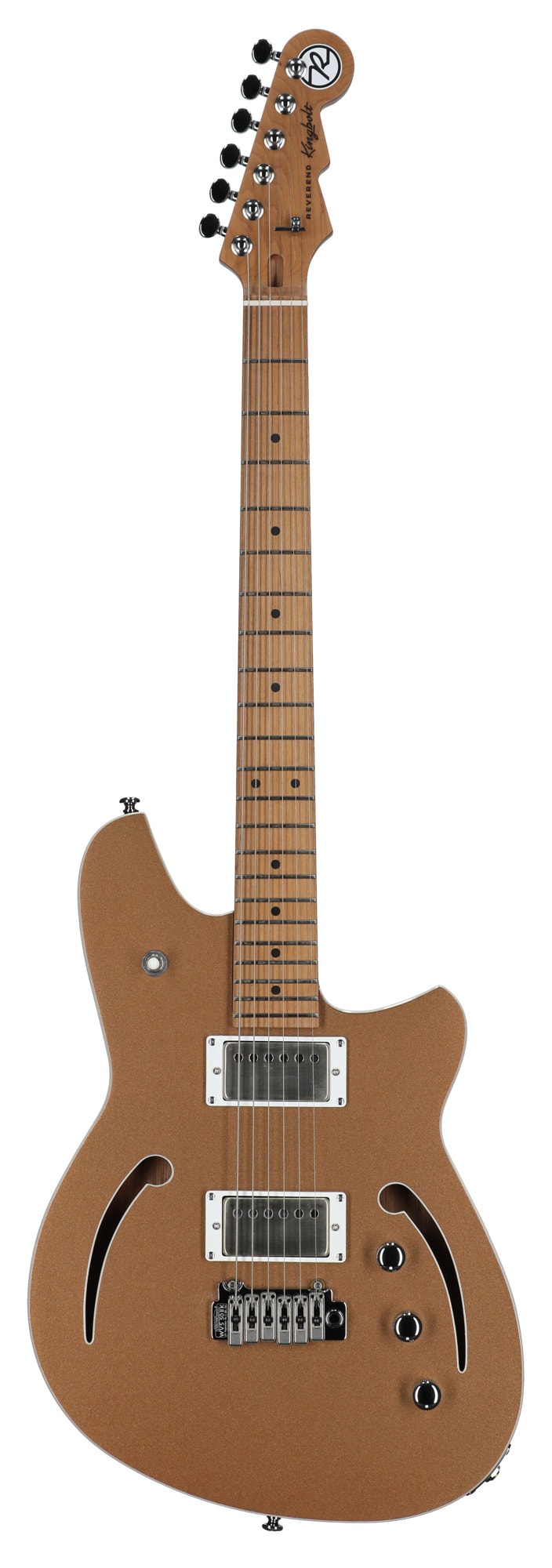 Reverend Kingbolt Air HH Semi-Hollow Body Guitar Metallic Bronze