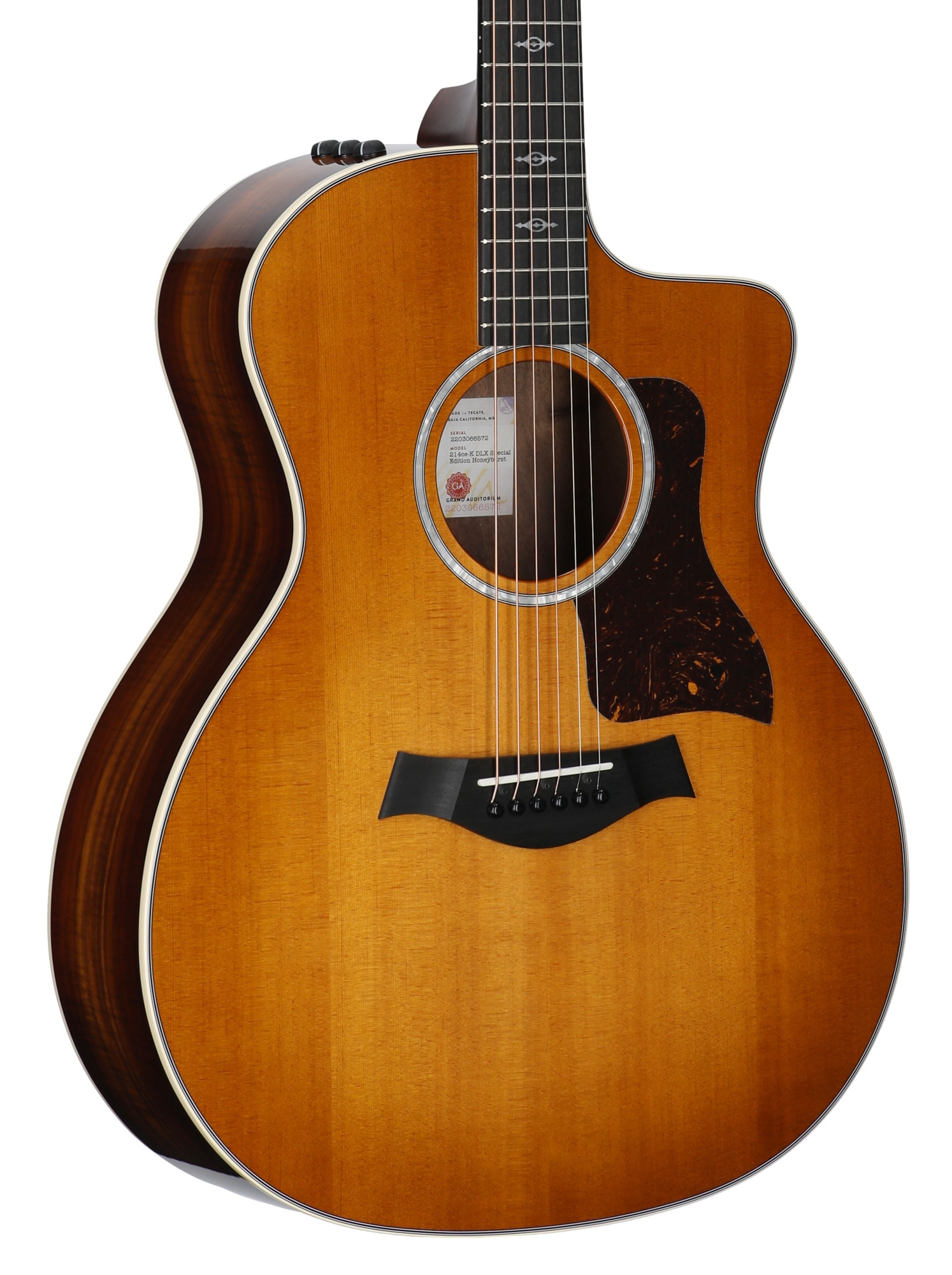 Taylor 214ce Koa Deluxe Special Edition Acoustic Electric Guitar with Case Honey Burst