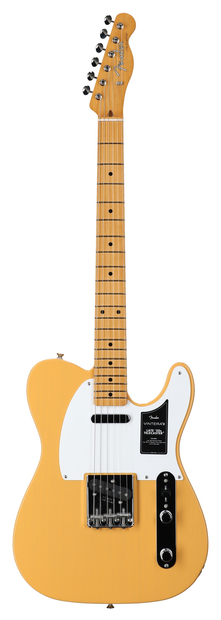 Fender Vintera III Late 50s Telecaster Maple Fingerboard Guitar with Bag Butterscotch Blonde