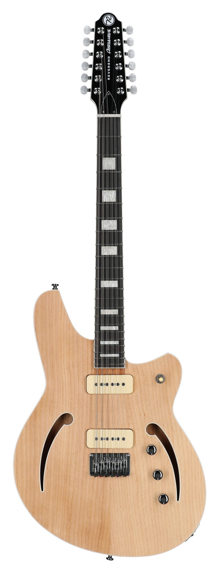 Reverend Airwave 12-String Semi-Hollow Body Guitar Natural