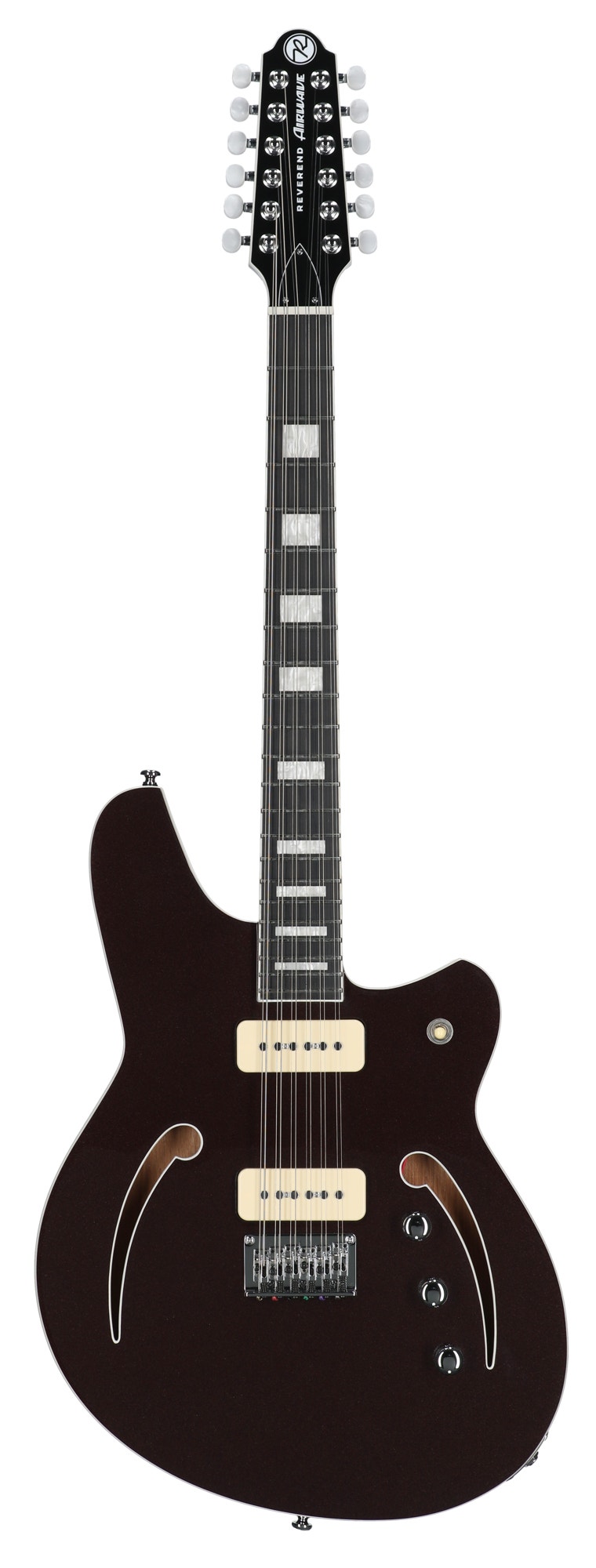 Reverend Airwave 12-String Semi-Hollow Body Guitar Bordeaux