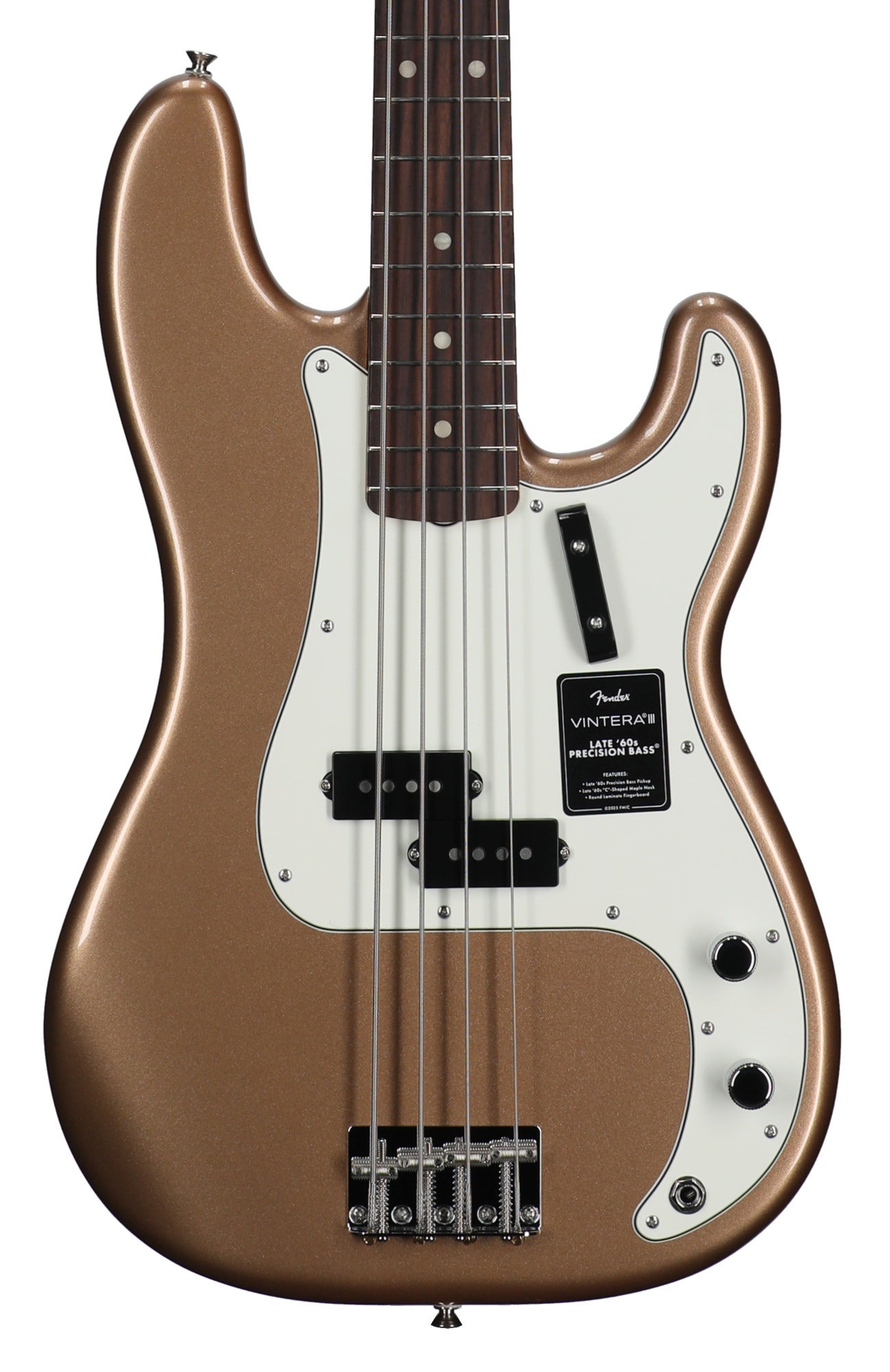 Fender Vintera III Late 60s Precision Bass Rosewood Fingerboard Guitar with Bag Firemist Gold