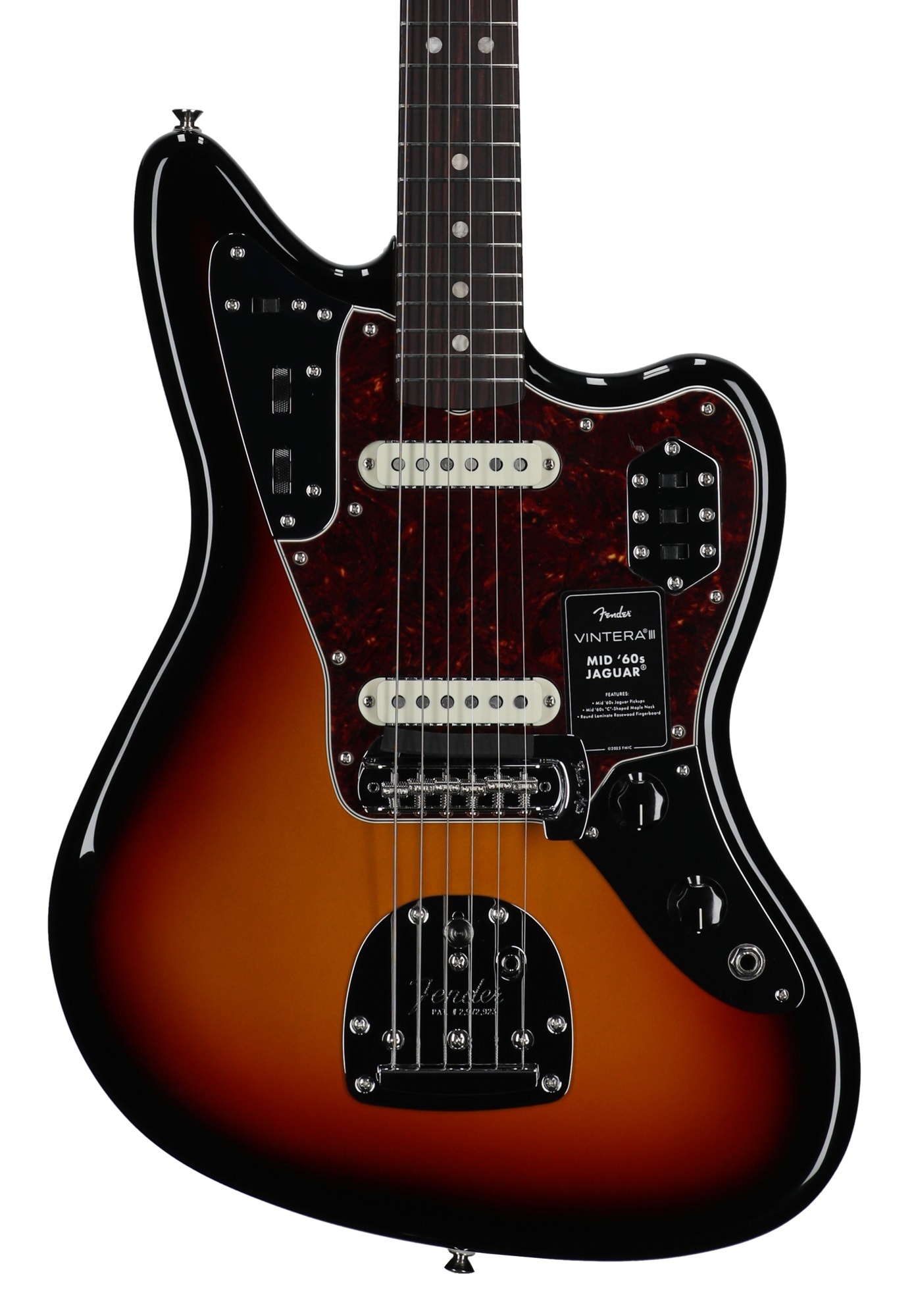 Fender Vintera III Mid 60s Jaguar Rosewood Fingerboard Guitar with Bag 3-Color Sunburst View 2