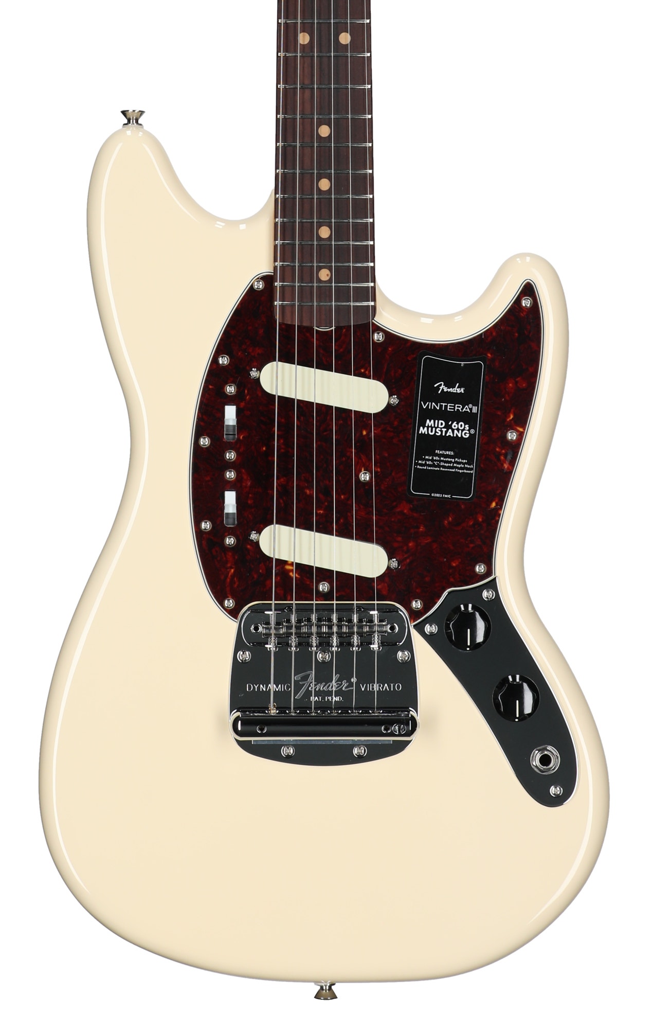 Fender Vintera III Mid 60s Mustang Rosewood Fingerboard Guitar with Bag Olympic White