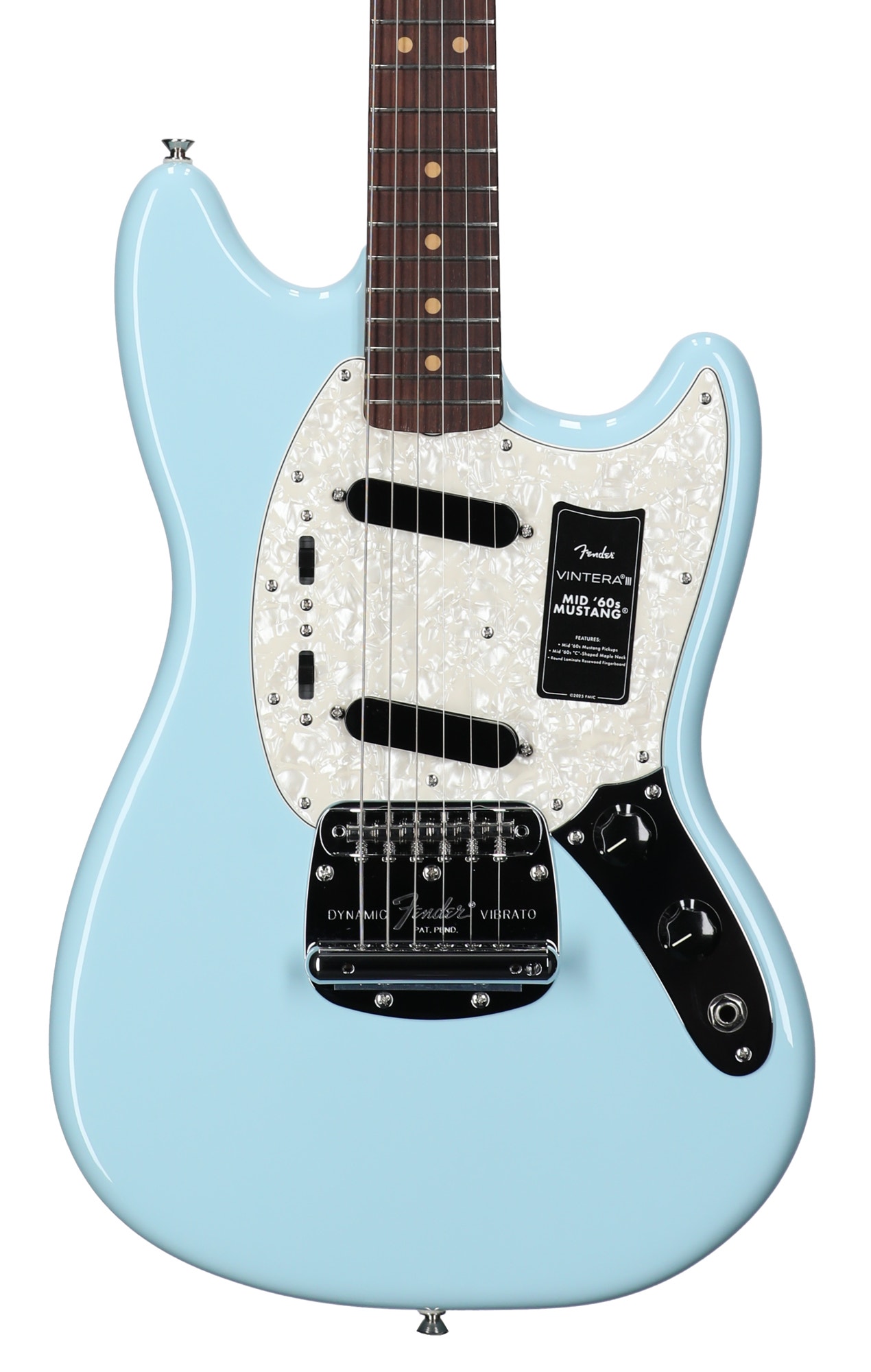Fender Vintera III Mid 60s Mustang Rosewood Fingerboard Guitar with Bag Sonic Blue View 2