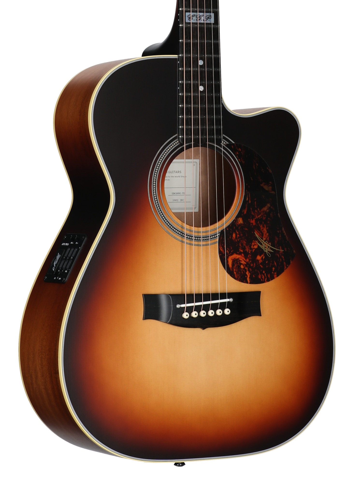 Maton Tommy Emmanuel Signature Cutaway Acoustic Electric Guitar with Case Sunburst