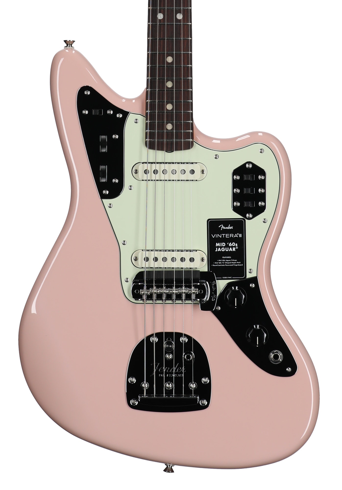Fender Vintera III Mid 60s Jaguar Rosewood Fingerboard Guitar with Bag Shell Pink View 2