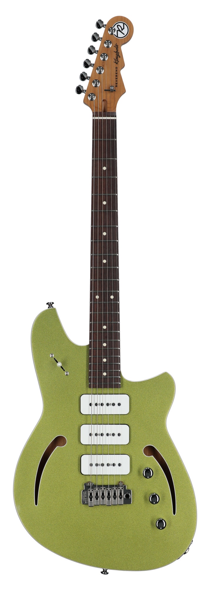 Reverend Kingbolt Air 390 Semi-Hollow Body Guitar Metallic Lime