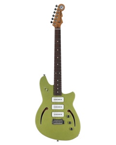 Reverend Kingbolt Air 390 Semi-Hollow Body Guitar Metallic Lime