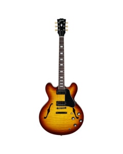 Gibson ES335 Semi-Hollowbody Electric Guitar, Figured Iced Tea with Case View 1