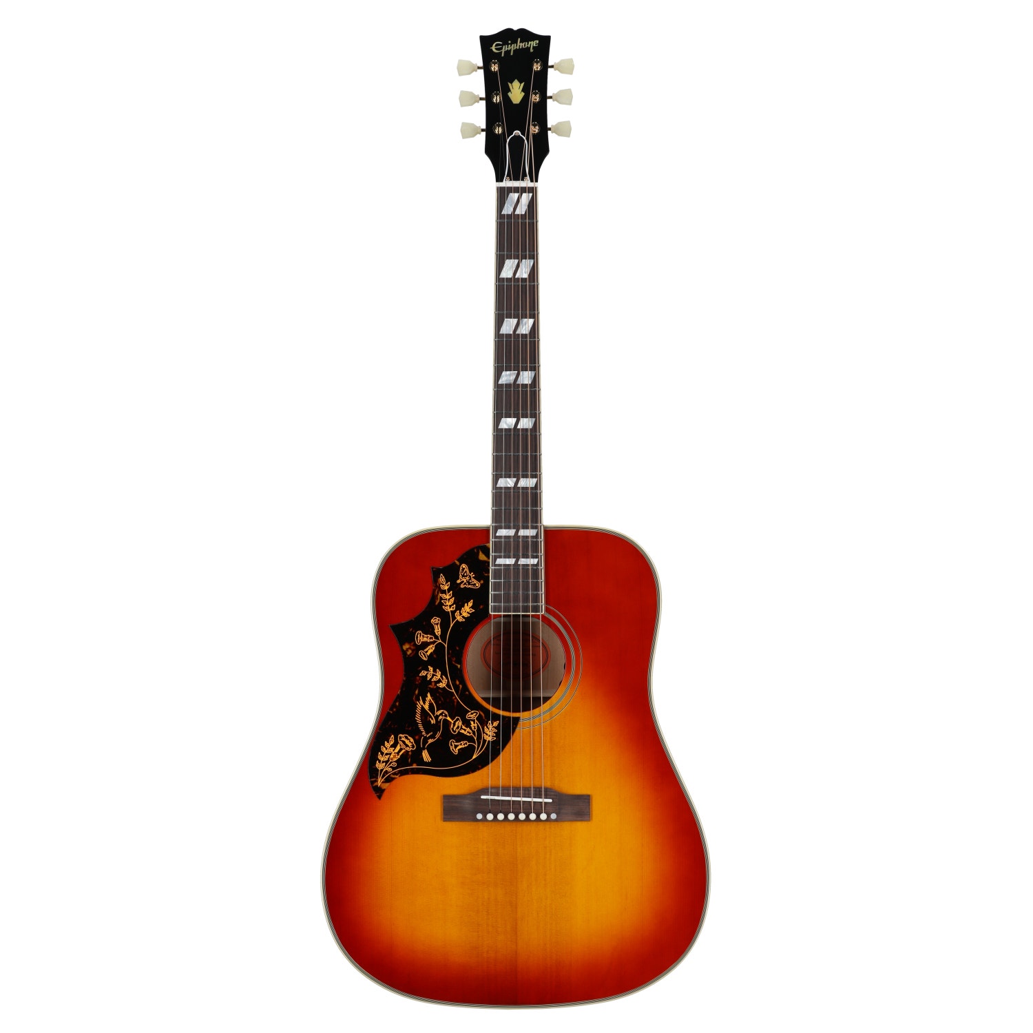Epiphone IGC 1960 Hummingbird Left-Handed Acoustic Guitar with Case Heritage Cherry Sunburst