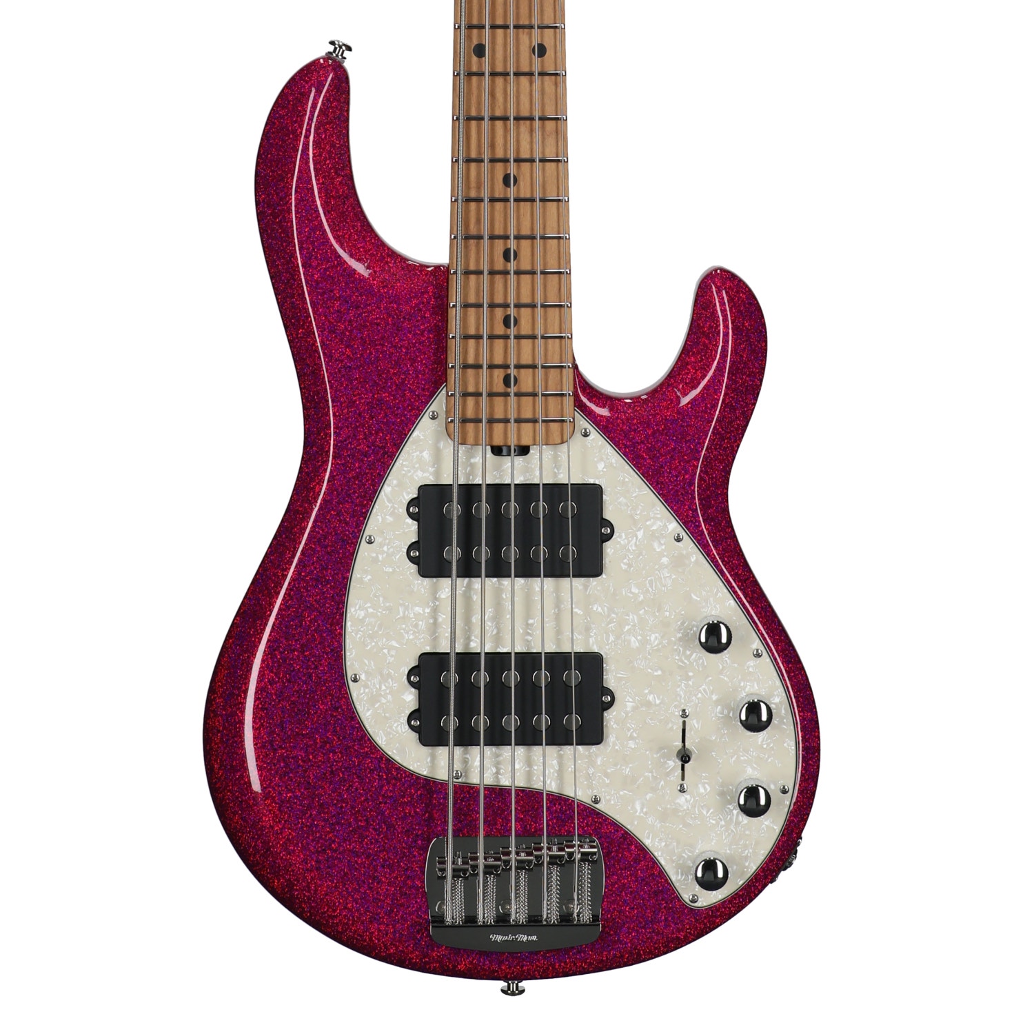 Ernie Ball Music Man StingRay Special 5 HH 5-String Bass with Mono Case Soda Pink Sparkle View 2