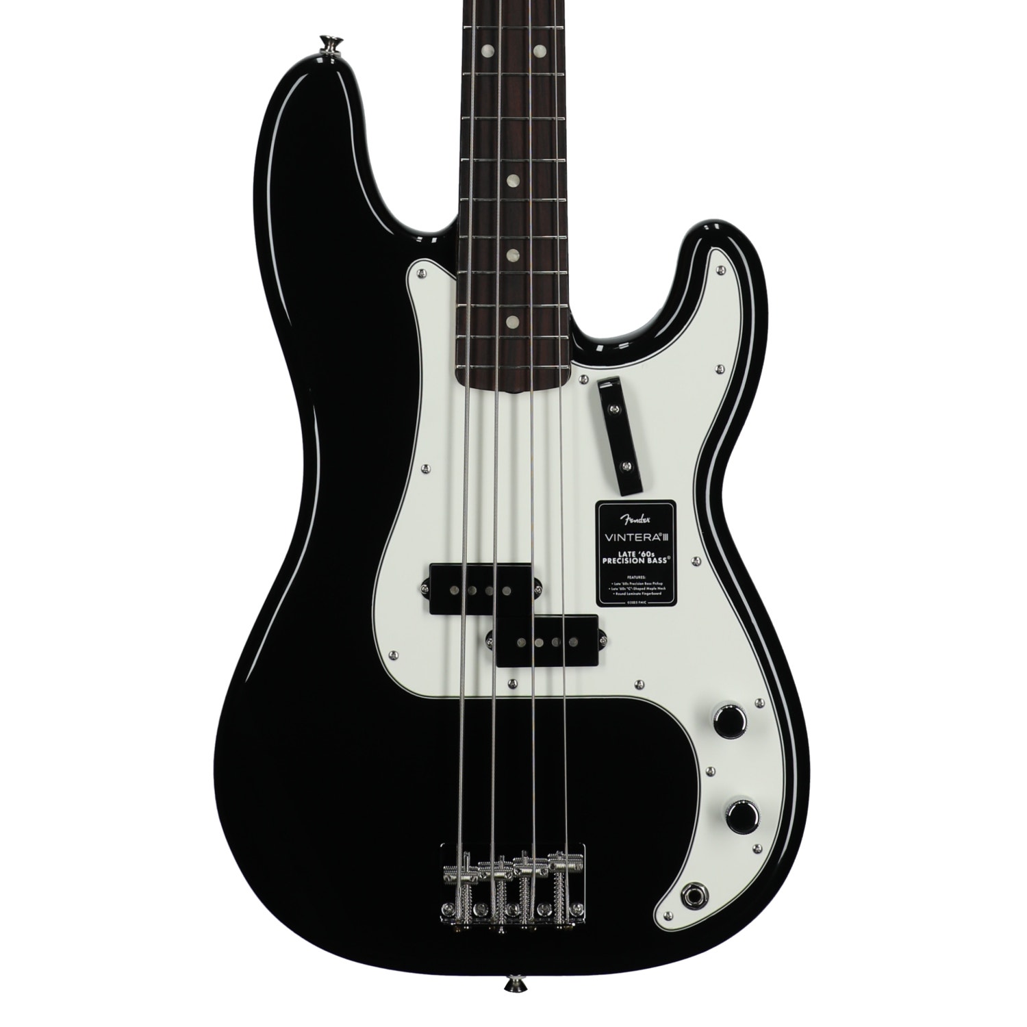 Fender Vintera III Late 60s Precision Bass Rosewood Fingerboard Guitar with Bag Black