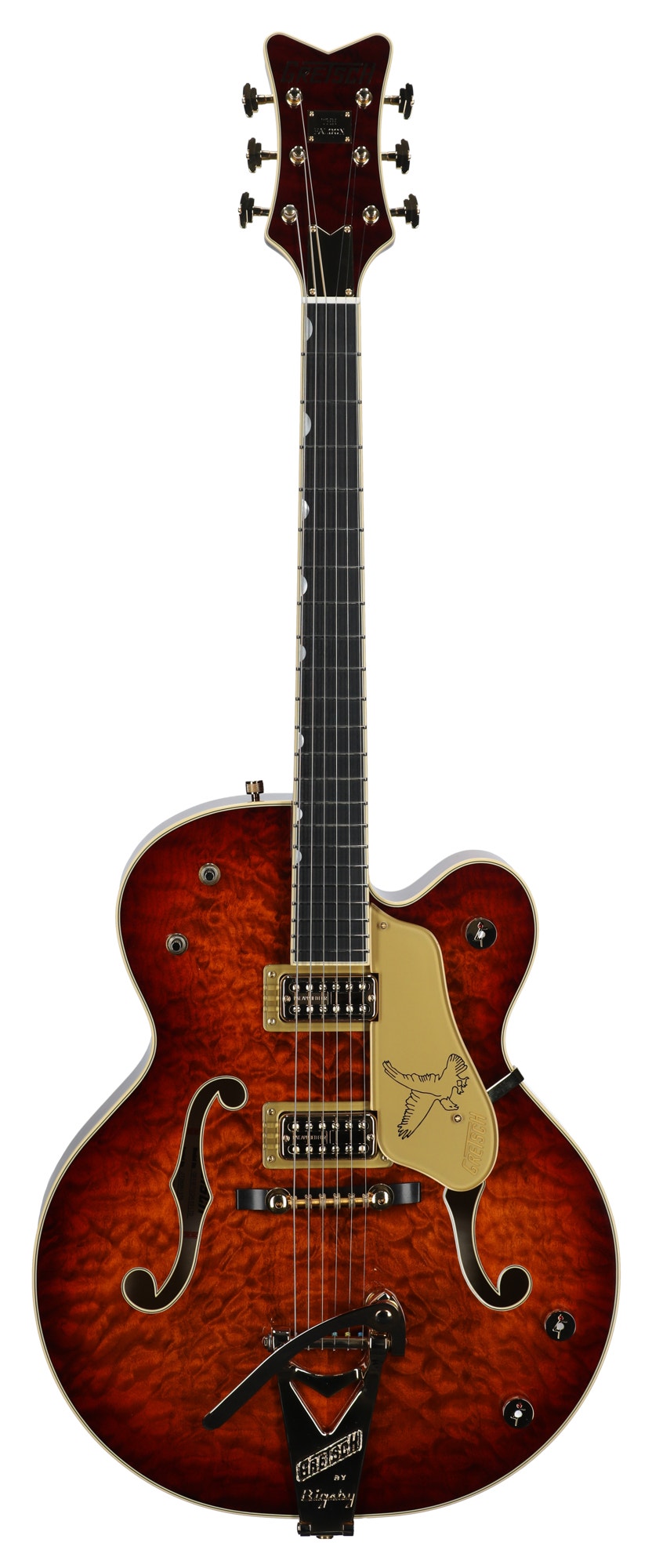 Gretsch LE G6136TGQM-59 Quilted Classic Falcon Guitar with Bigsby and Case Forge Glow