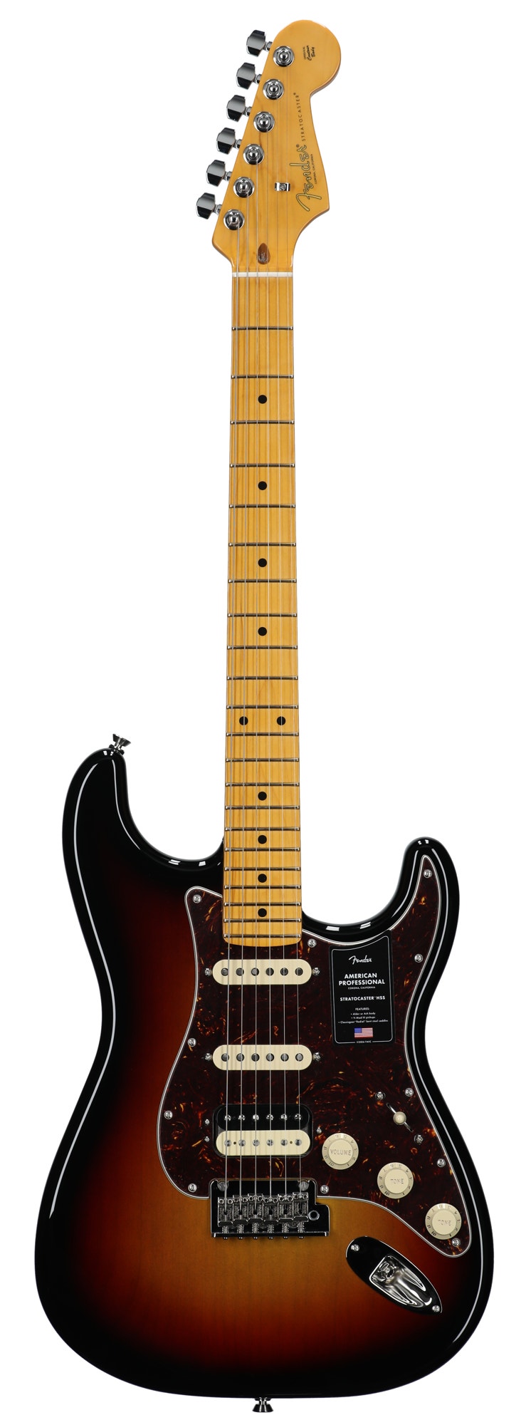 Fender American Professional Stratocaster HSS Maple Guitar with Case 3-Color Sunburst