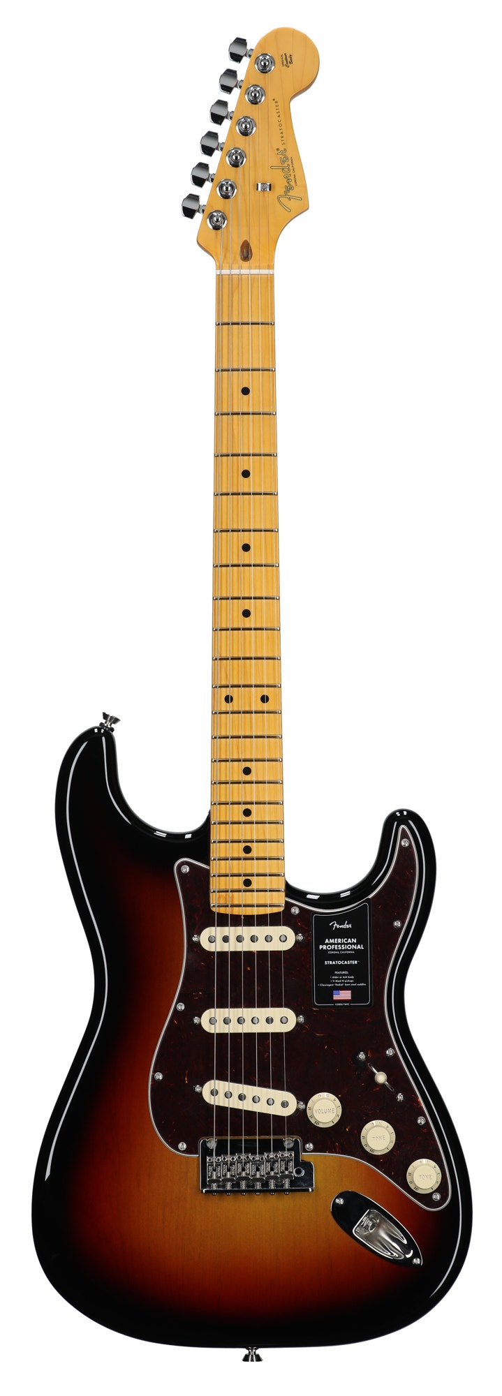 Fender American Professional Stratocaster Maple Guitar with Case 3-Color Sunburst