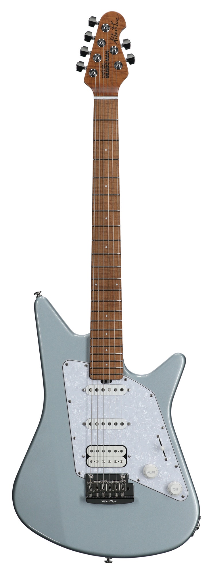 Music Man Albert Lee HSS Electric Guitar with MONO Case Firemist Silver