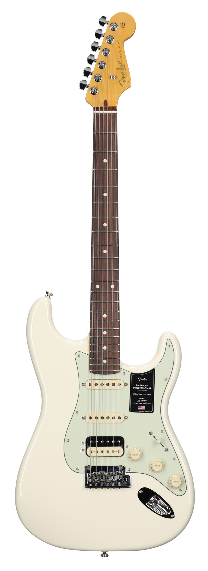 Fender American Professional Stratocaster HSS Rosewood Guitar with Case Olympic White