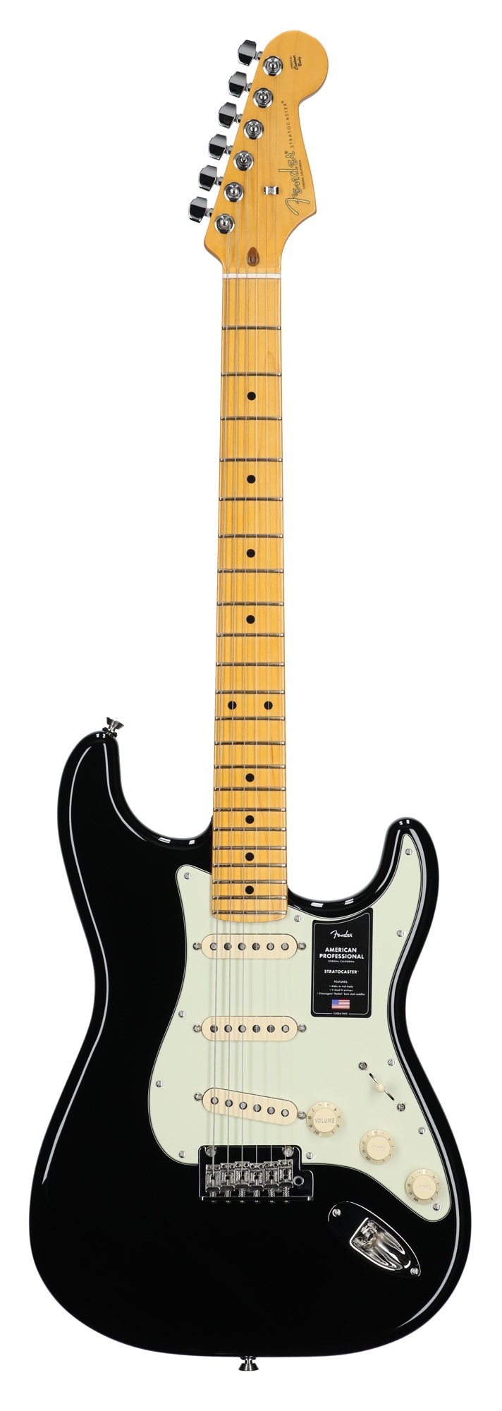 Fender American Professional Stratocaster Maple Guitar with Case Black