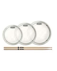 Evans EC2S Rock Clear Tom Head and Drum Stick Package