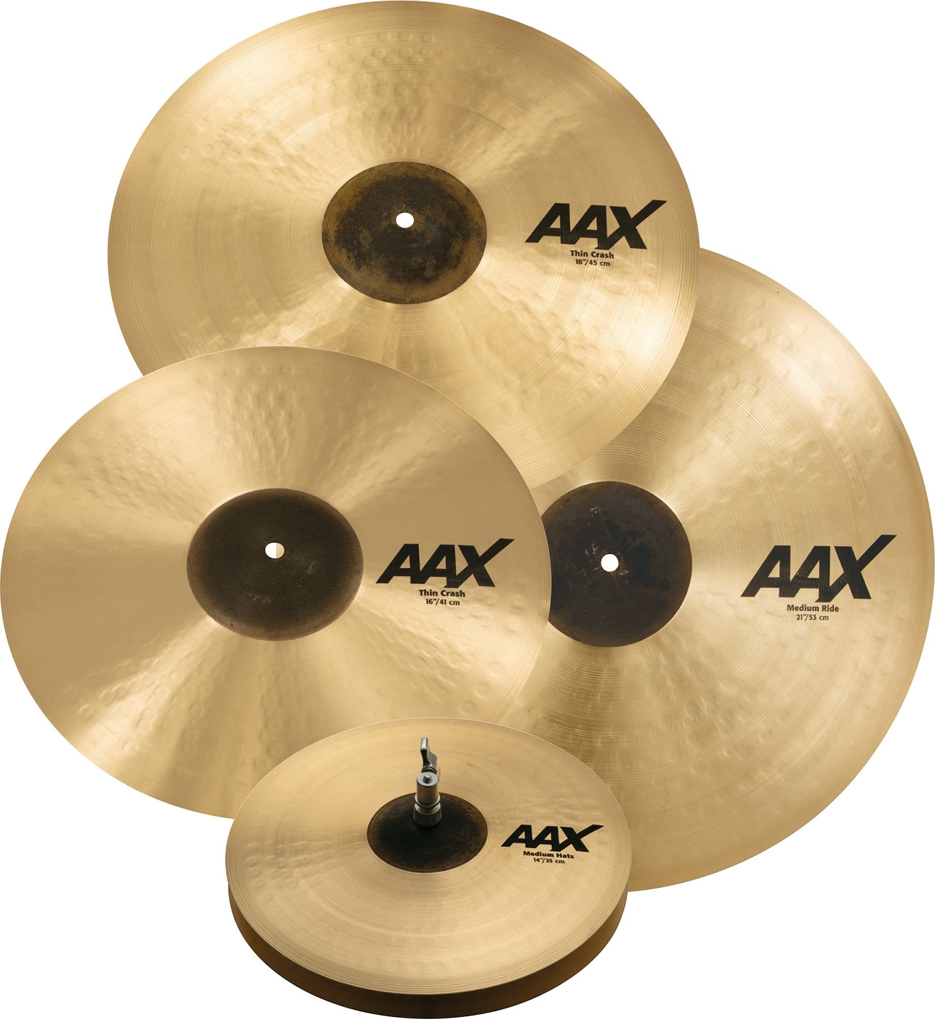 Sabian AAX Promotional Cymbal Set 14" Medium Hi-Hats 16" Trash 21" Medium Ride 18" Thin Crash