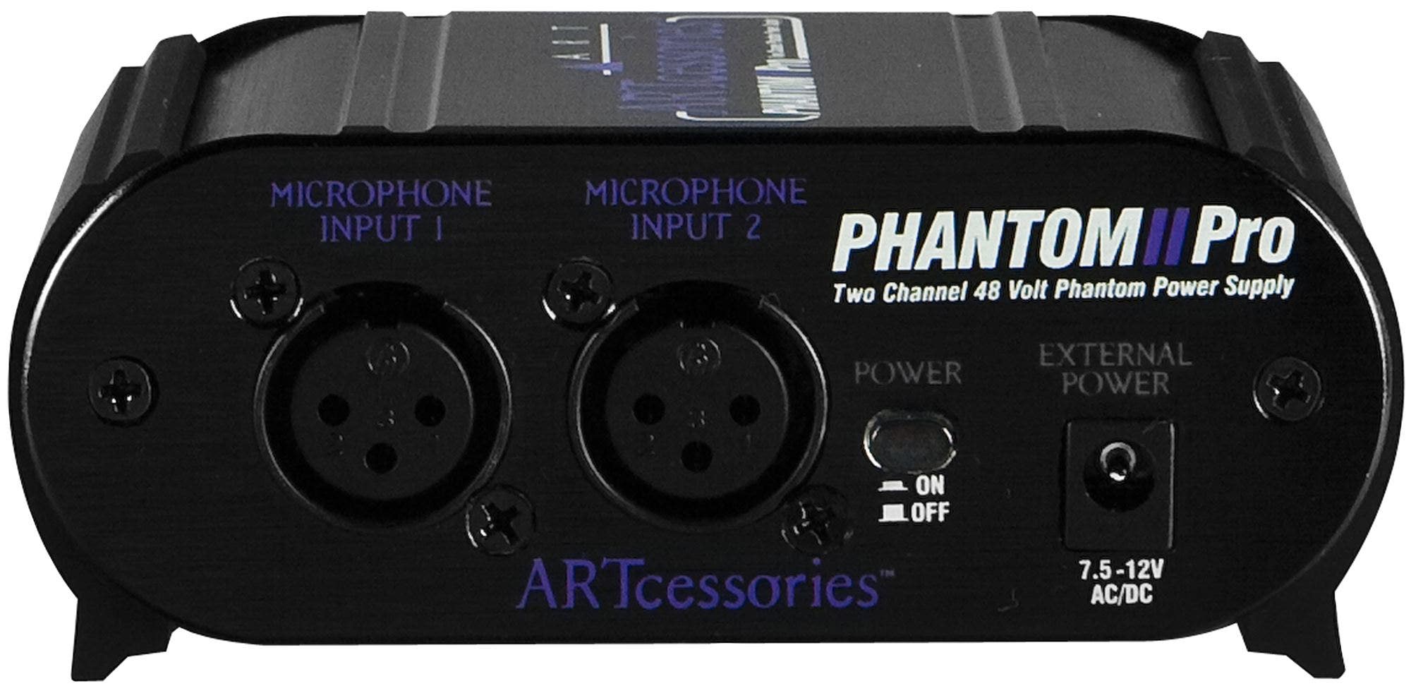 ART PHANTOM2 Pro Two Channel 48 volt Microphone Phantom Power Supply