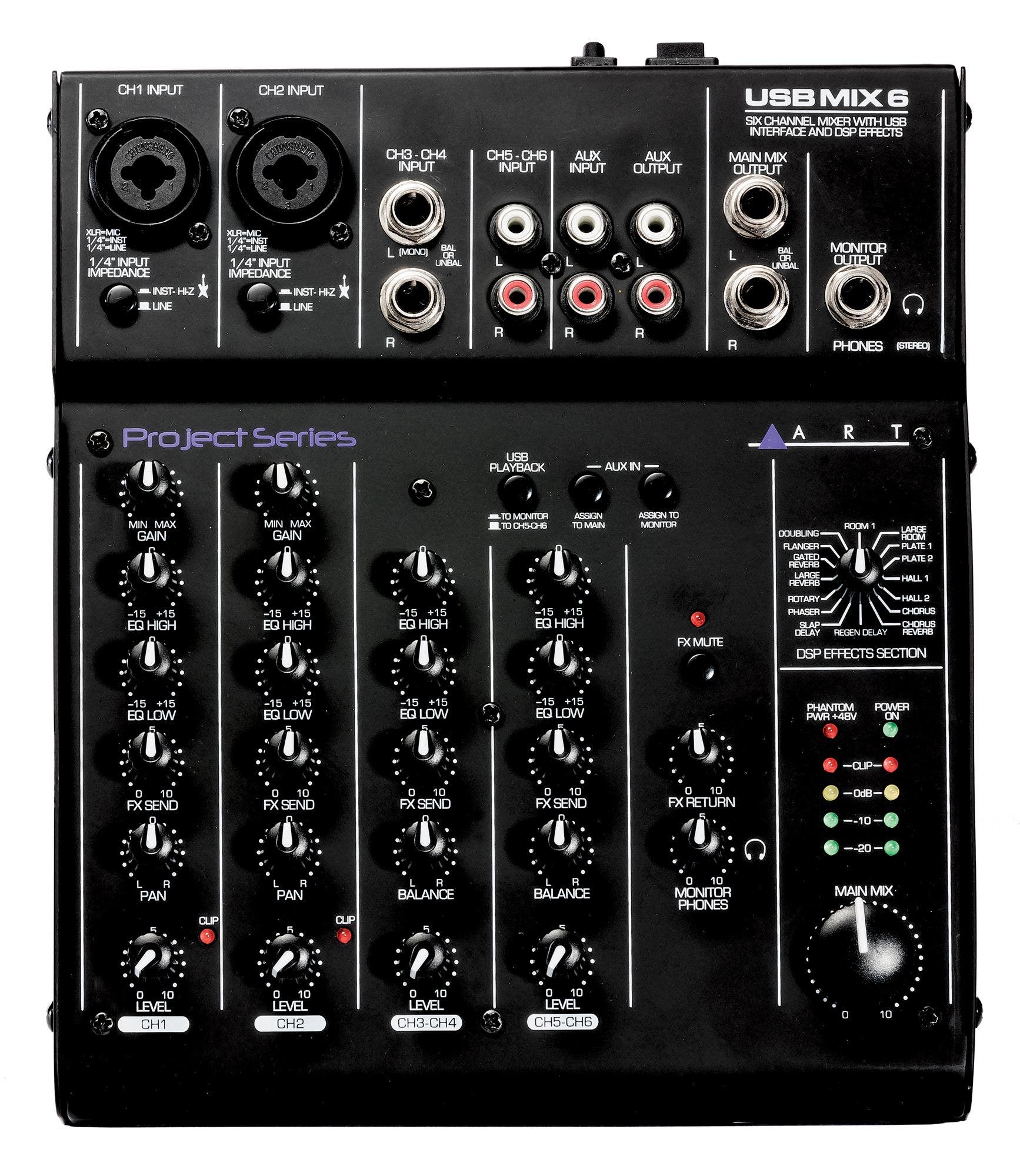 ART USBMix6 Six Channel Mixer And USB Audio Interface