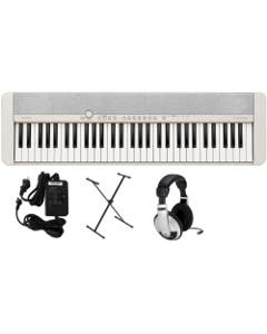 Casio CTS1WE Premium Pack White with Stand AC Adapter Headphones