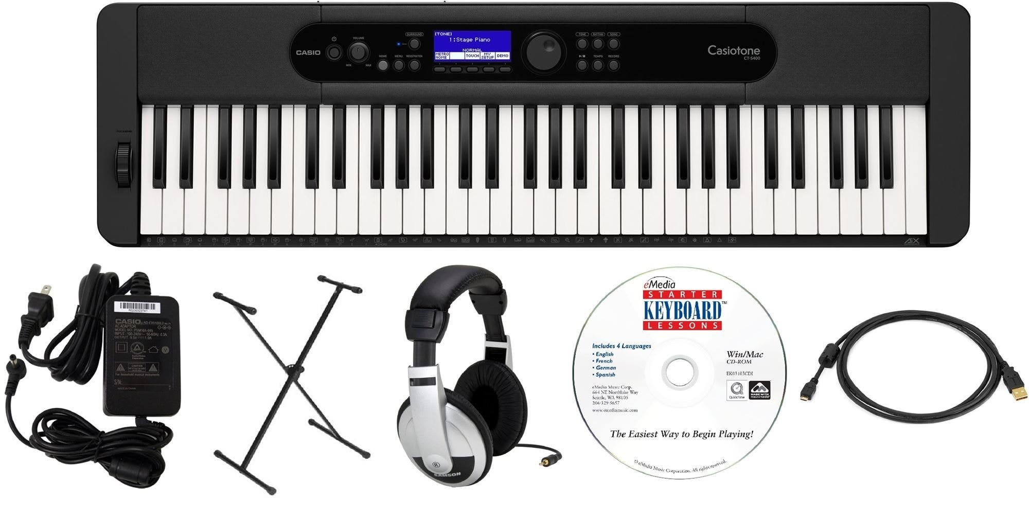 Casio CTS400 Education Package with Stand AC Adapter Headphones Software