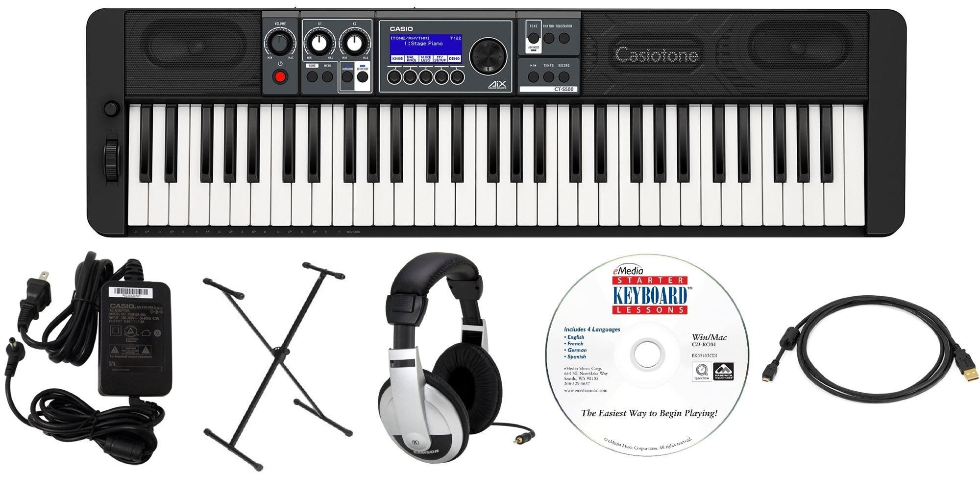 Casio CTS500 Education Pack with Stand AC Adapter Headphone and Software