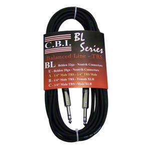 CBI BL2A20 1/4 Inch TRS to 1/4 Inch TRS Balanced Cable 20 Foot