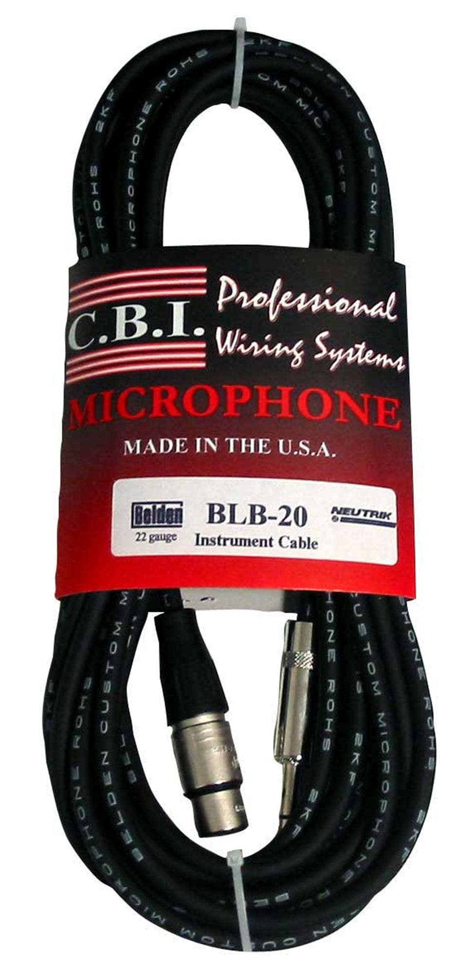 CBI BLUB6 Ultimate Series Female XLR to 1/4 Inch TRS Cable 6 Foot