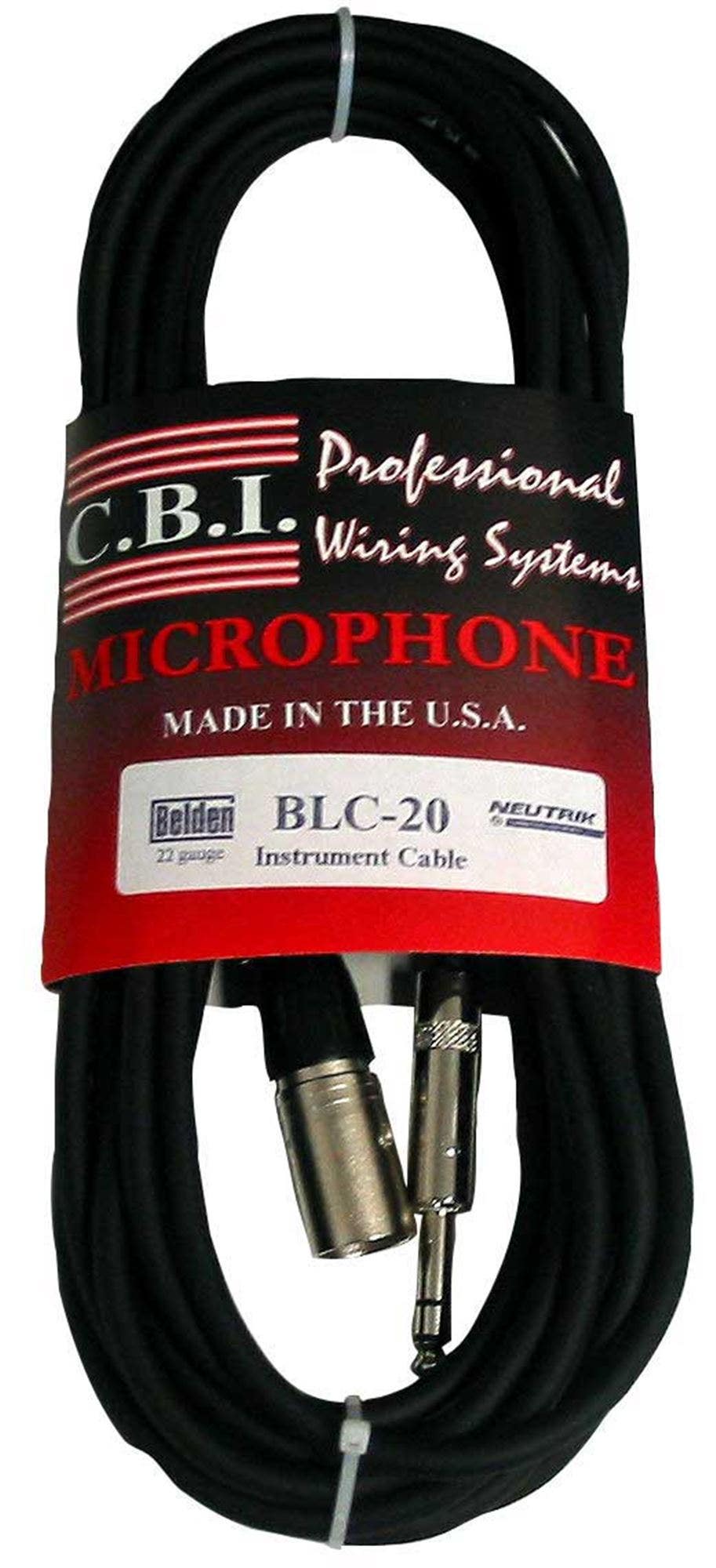 CBI BLUC6 Ultimate Series Male XLR to 1/4 Inch TRS Cable 6 Foot