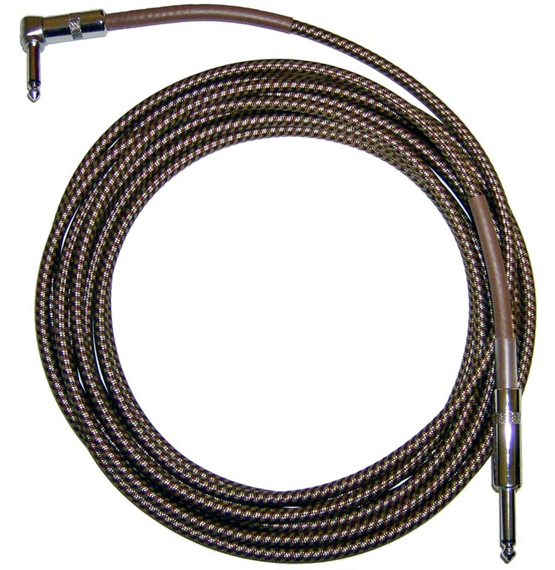 CBI BR10 Braided Guitar Instrument Cable 10 Foot Vintage Tweed Rt Ang