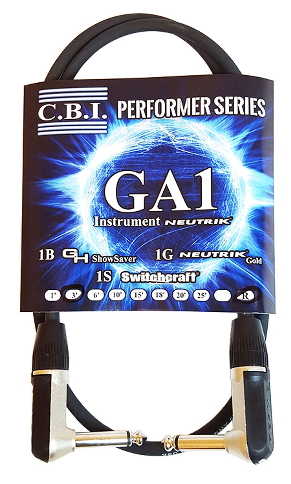 CBI GA American Made Guitar Instrument Cable 2 Right Angle
