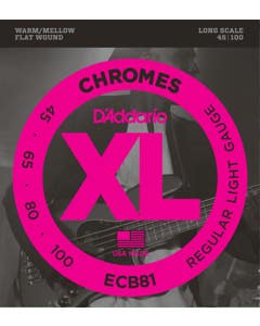 D'Addario ECB81 XL Chromes Flatwound Electric Bass Strings