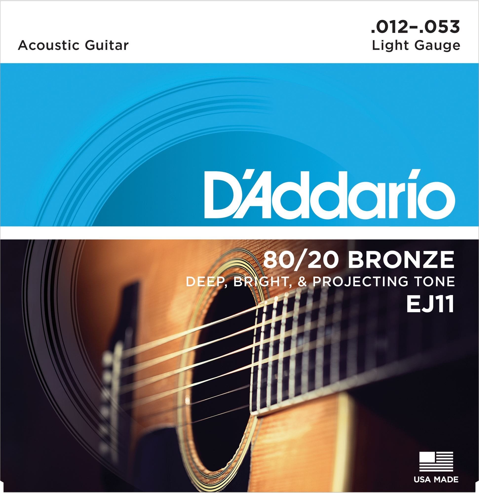 D'Addario EJ11 80/20 Bronze Acoustic Guitar Strings 12-53