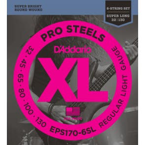 D'Addario EPS170-6SL ProSteel 6 String Bass Guitar Strings 32-130