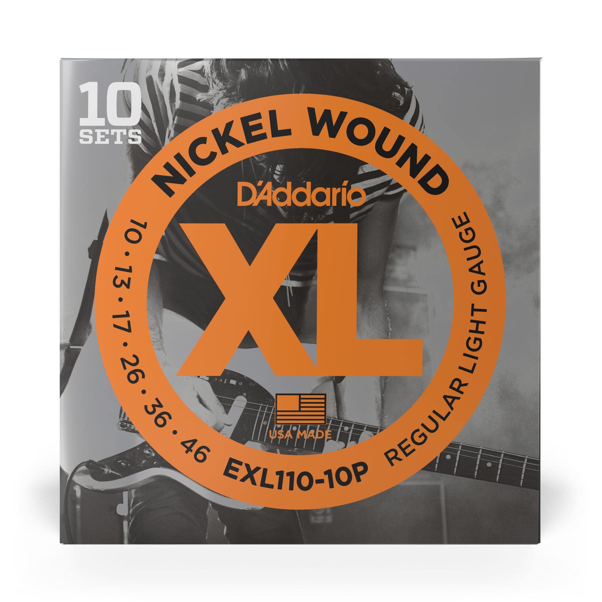 D'Addario EXL110 XL Nickel Wound Electric Guitar Strings 10-46 10 Pack