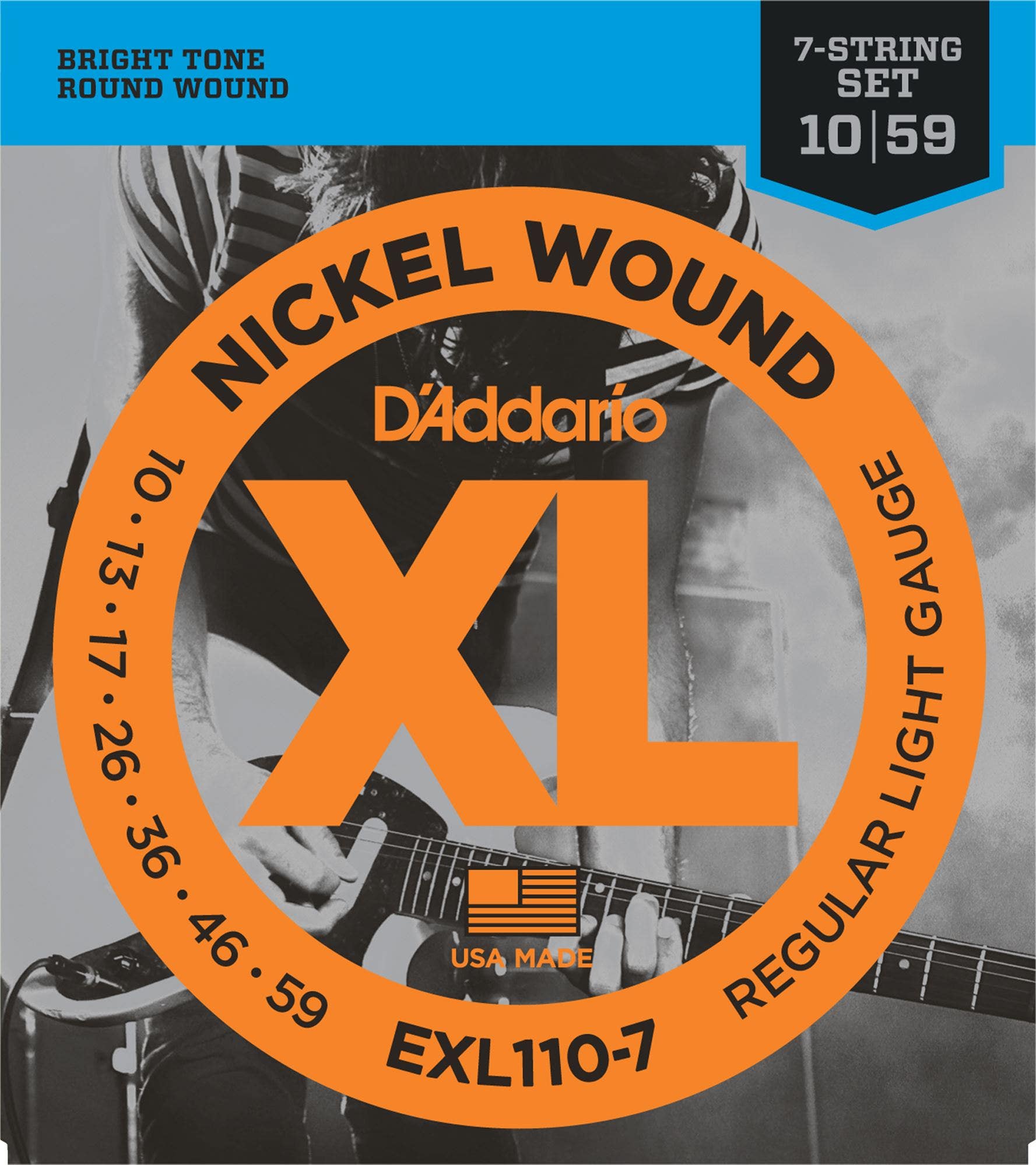 D'Addario EXL110-7 XL Nickel Wound 7-String Guitar Strings 10-59