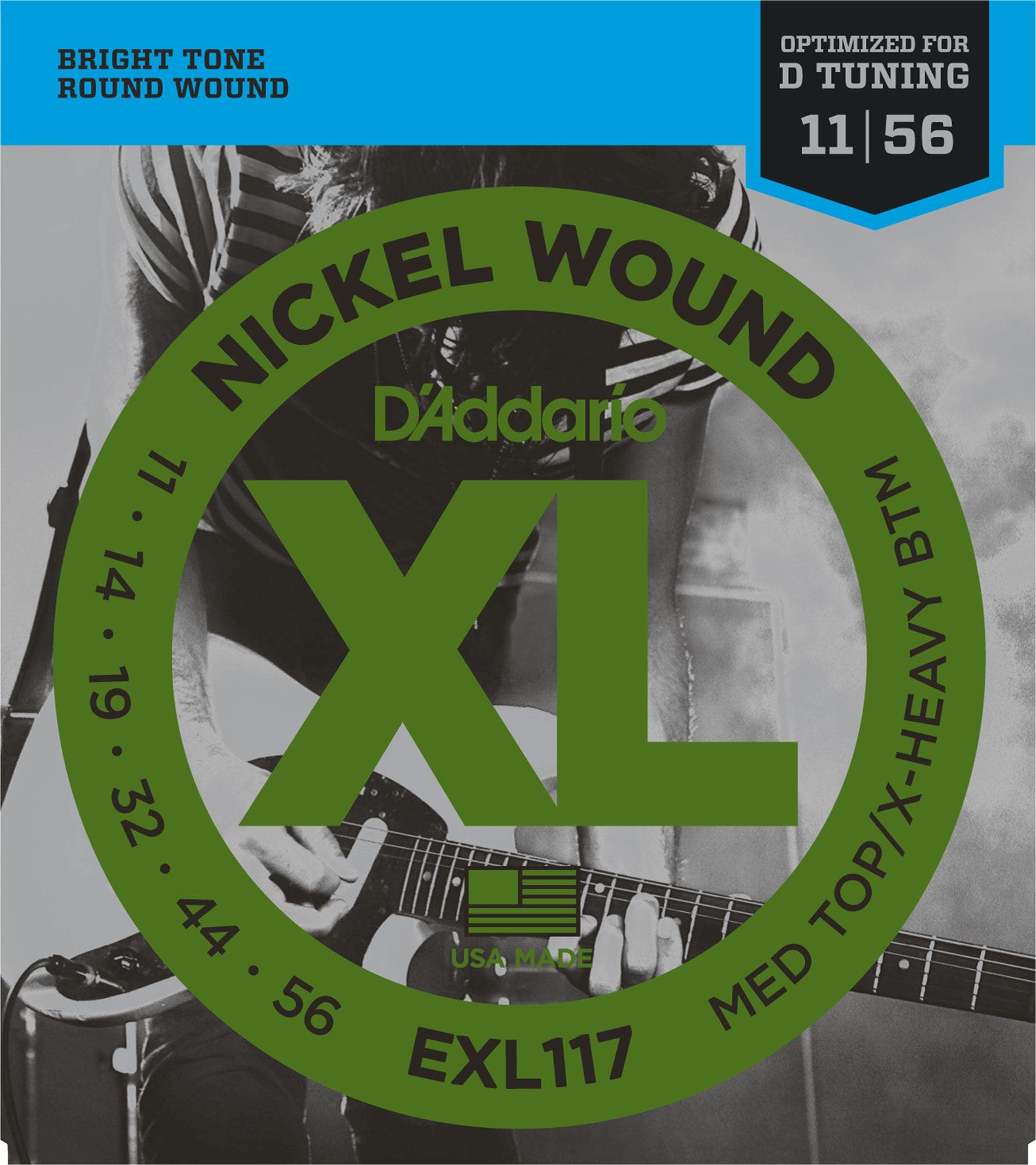 D'Addario EXL117 XL Nickel Wound Electric Guitar Strings 11-56