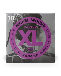 D'Addario EXL120 XL Nickel Wound Electric Guitar Strings 10 Pack