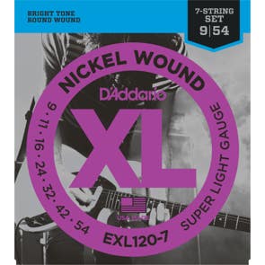 D'Addario EXL120-7 Nickel Wound 7-String Electric Guitar Strings 9-54