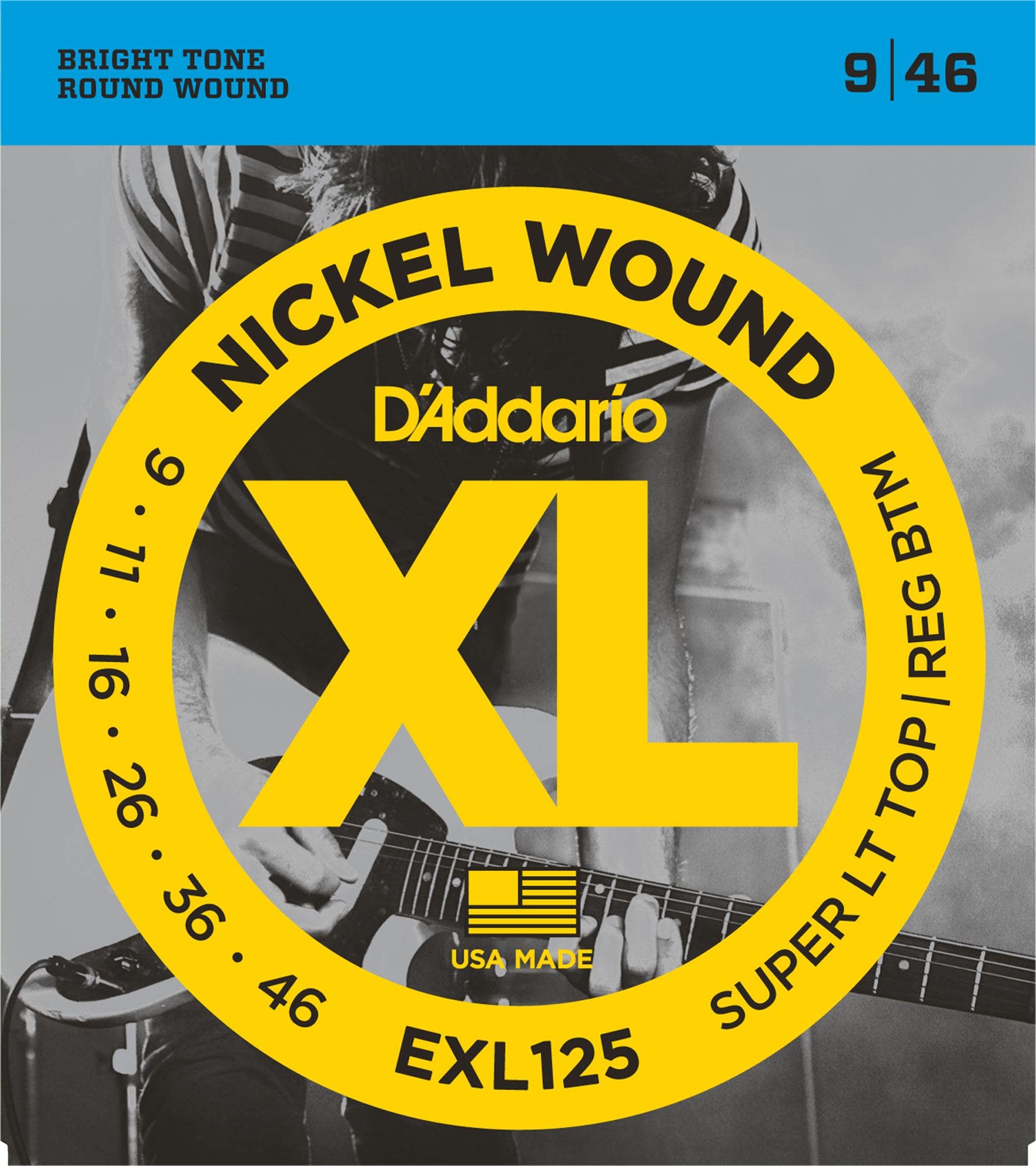 D'Addario EXL125 XL Nickel Wound Electric Guitar Strings 9-46