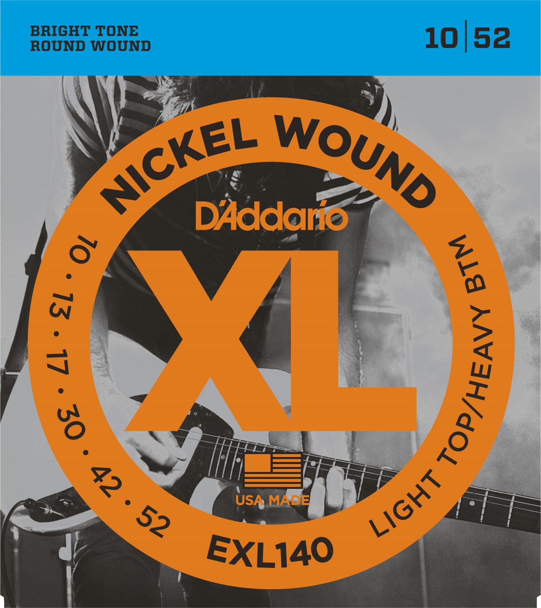 D'Addario EXL140 XL Nickel Wound Electric Guitar Strings 10-52