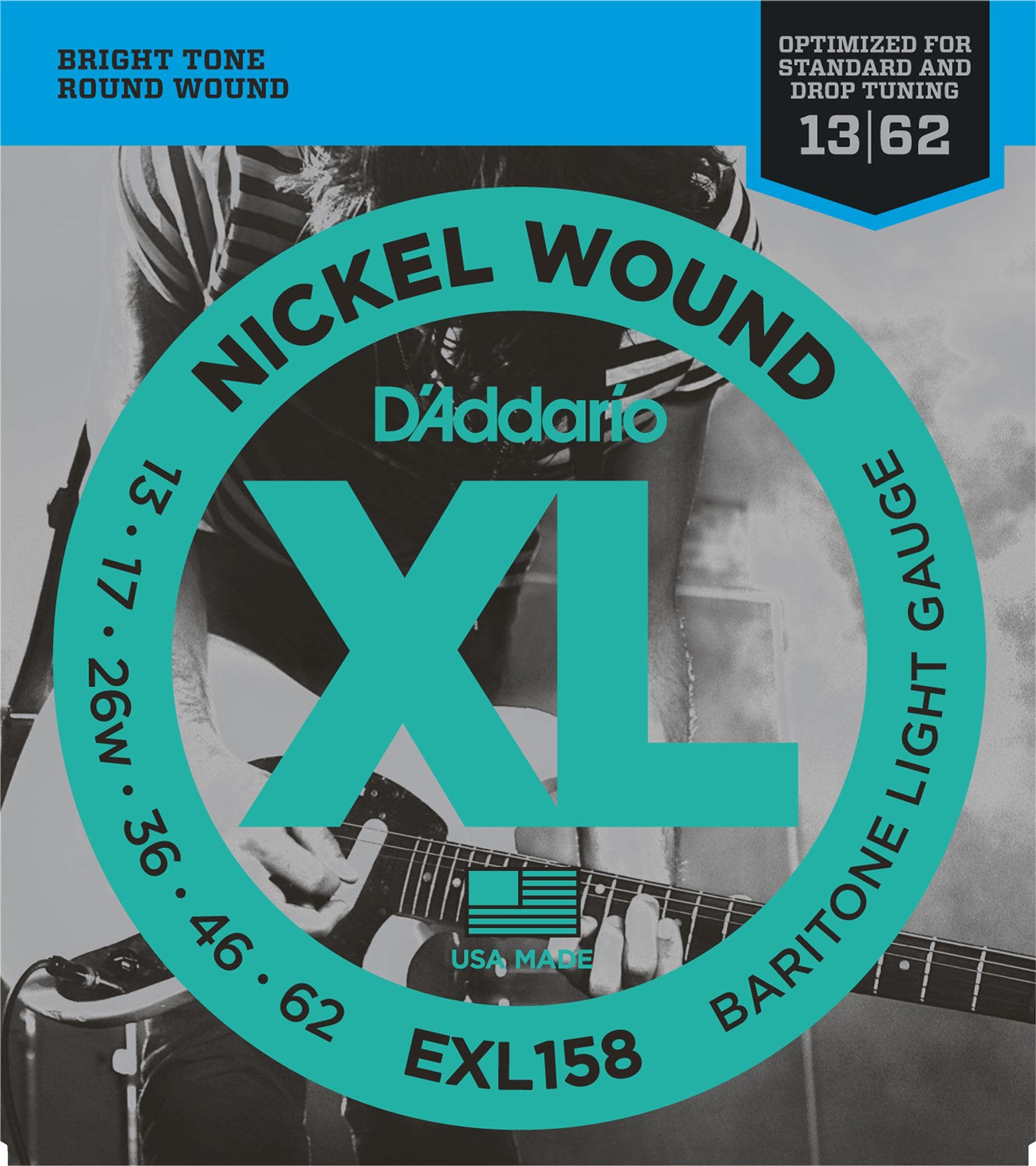 D'Addario EXL158 Nickel Wound Baritone Electric Strings Light