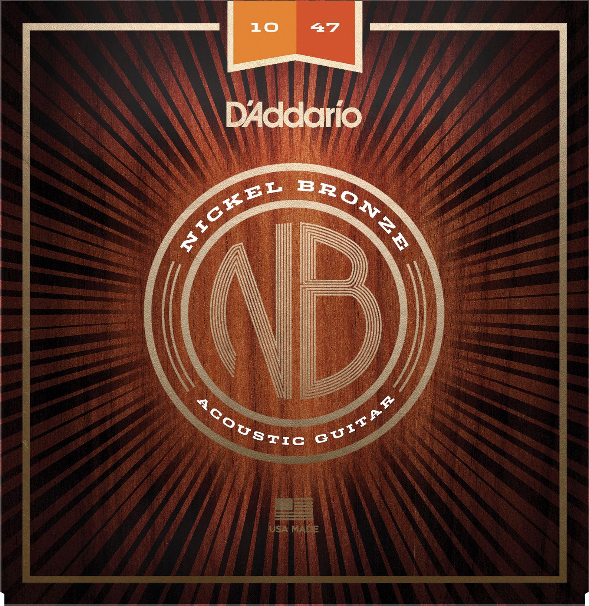 D'Addario NB1047 Nickel Bronze Acoustic Guitar Set Extra Light